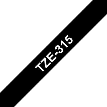 Brother Tape/6mm White on Black (TZE315)